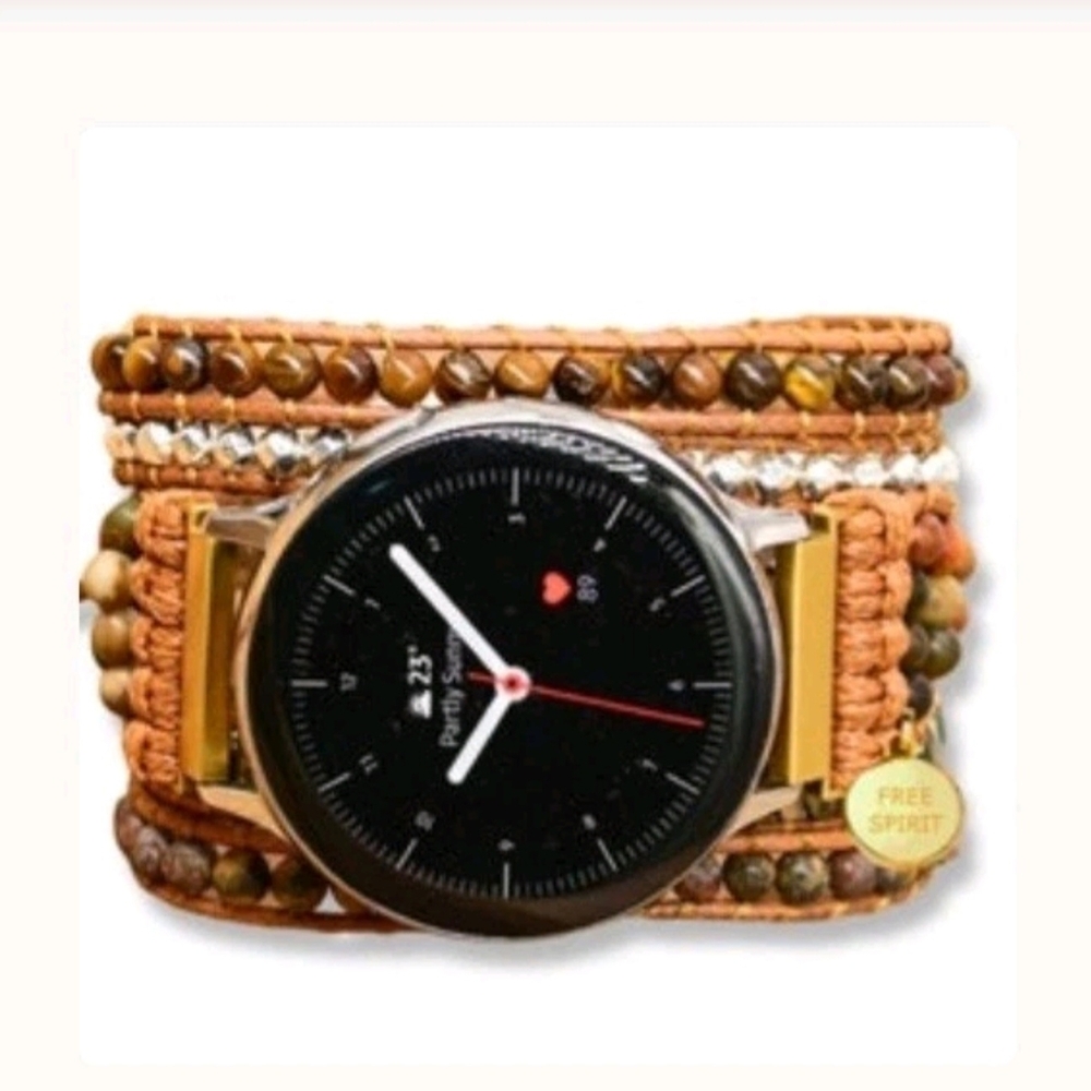 Beaded by Spirit Brand Tiger Eye and Jasper Samsung Watch Strap Samsung Watches